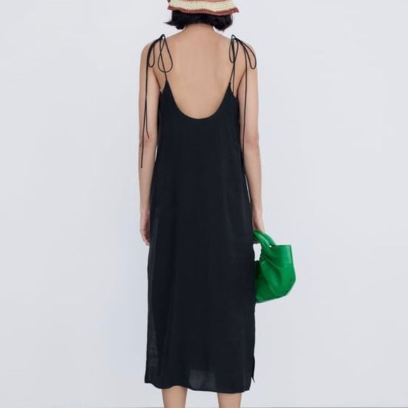 Zara Black Midi Dress small NWTs - Picture 9 of 9